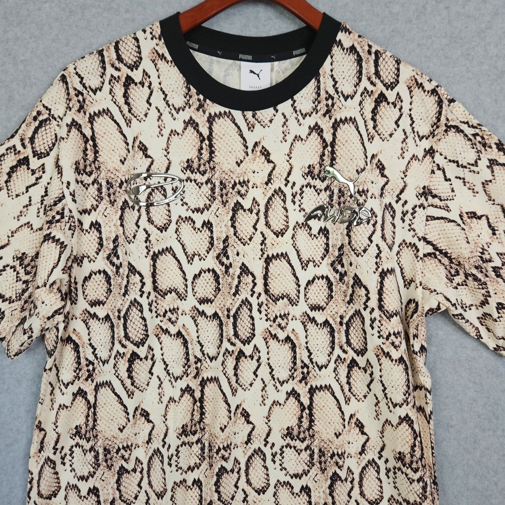 Puma x ASAP Rocky Snake Tee Frosted Ivory Python Print Shirt 635239 36 Mens L